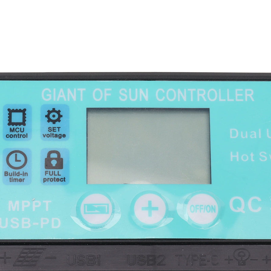 Solar Charge Controller Dual USB Output Fast Charging Solar Panel Regulator 12V/24V for Household Industry 100A