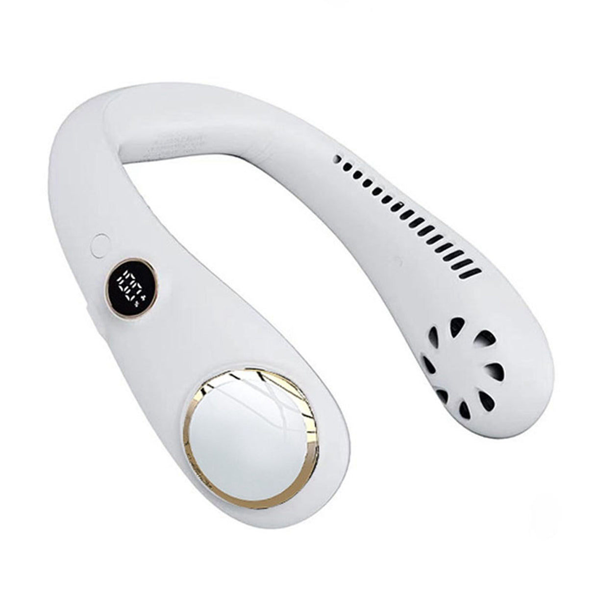 Bladeless Neck Fan USB Charging 2000 MAh Battery Portable Hand Free Neck Fan for Outdoor Camping Office White