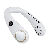 Bladeless Neck Fan USB Charging 2000 MAh Battery Portable Hand Free Neck Fan for Outdoor Camping Office White