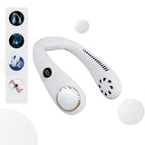 Bladeless Neck Fan USB Charging 2000 MAh Battery Portable Hand Free Neck Fan for Outdoor Camping Office White - 45-Degree Angle