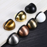 Dome Door Stop 304 Stainless Steel Sound Dampening Floor Door Bumper Punching Free Collision Proof - Close-Up Angle