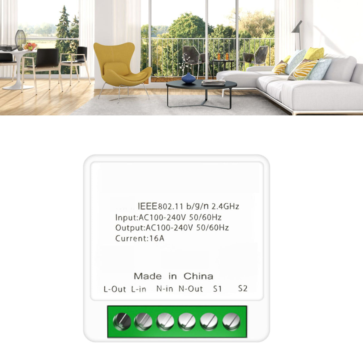 Smart Light Switch PCV WiFi APP Remote Control DIY On and Off Switch for Tuya 16A White