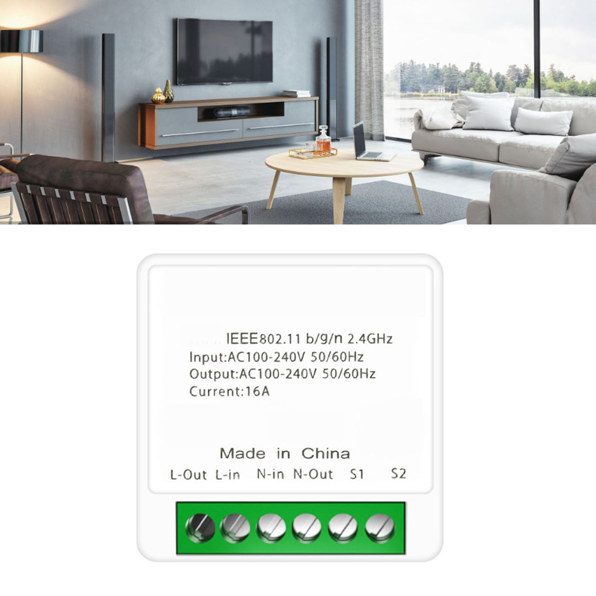 Smart Light Switch PCV WiFi APP Remote Control DIY On and Off Switch for Tuya 16A White