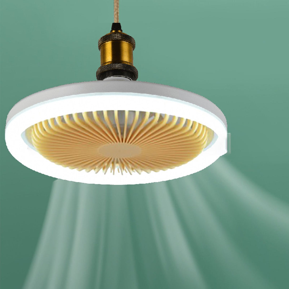 Ceiling Fan Light 30W ABS Housing 9.8in 2 in 1 White E27 LED Mini Lighting Ceiling Fan for Living Room