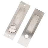 Sliding Door Mortise Lock with 2 Keys Zinc Alloy Invisible Recessed Handle Latch Pocket for Wood Furniture Hardware Brushed Nickel - Front View