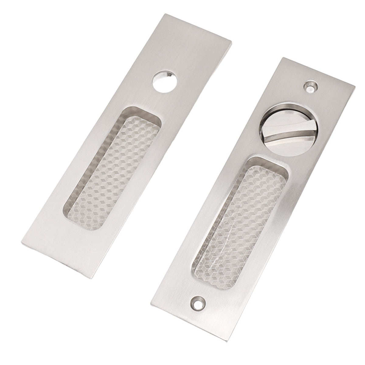 Sliding Door Mortise Lock with 2 Keys Zinc Alloy Invisible Recessed Handle Latch Pocket for Wood Furniture Hardware Brushed Nickel