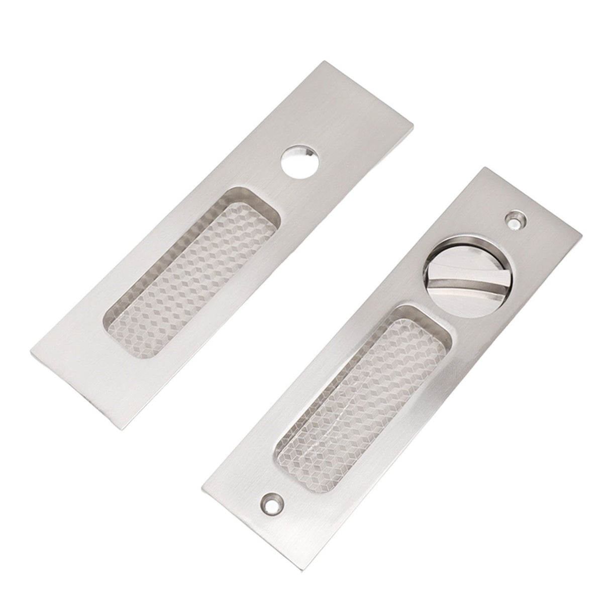 Sliding Door Mortise Lock with 2 Keys Zinc Alloy Invisible Recessed Handle Latch Pocket for Wood Furniture Hardware Brushed Nickel