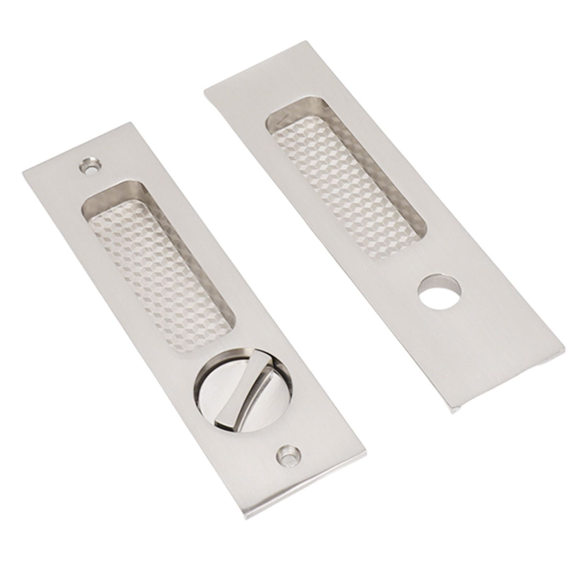 Sliding Door Mortise Lock with 2 Keys Zinc Alloy Invisible Recessed Handle Latch Pocket for Wood Furniture Hardware Brushed Nickel