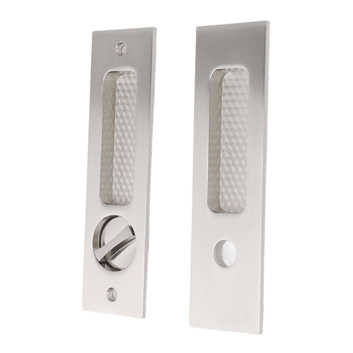 Sliding Door Mortise Lock with 2 Keys Zinc Alloy Invisible Recessed Handle Latch Pocket for Wood Furniture Hardware Brushed Nickel