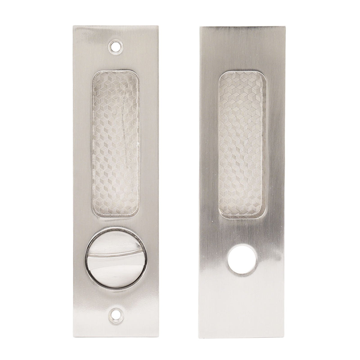 Sliding Door Mortise Lock with 2 Keys Zinc Alloy Invisible Recessed Handle Latch Pocket for Wood Furniture Hardware Brushed Nickel