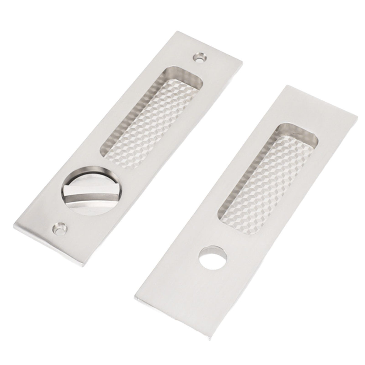 Sliding Door Mortise Lock with 2 Keys Zinc Alloy Invisible Recessed Handle Latch Pocket for Wood Furniture Hardware Brushed Nickel