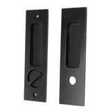 Sliding Door Mortise Lock with 2 Keys Zinc Alloy Invisible Recessed Handle Latch Pocket for Wood Furniture Hardware Black - Front View