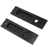 Sliding Door Mortise Lock with 2 Keys Zinc Alloy Invisible Recessed Handle Latch Pocket for Wood Furniture Hardware Black