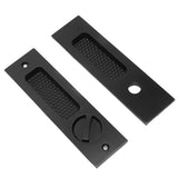 Sliding Door Mortise Lock with 2 Keys Zinc Alloy Invisible Recessed Handle Latch Pocket for Wood Furniture Hardware Black