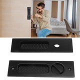 Sliding Door Mortise Lock with 2 Keys Zinc Alloy Invisible Recessed Handle Latch Pocket for Wood Furniture Hardware Black
