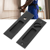 Sliding Door Mortise Lock with 2 Keys Zinc Alloy Invisible Recessed Handle Latch Pocket for Wood Furniture Hardware Black