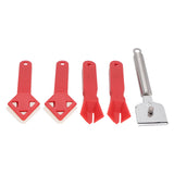 5Pcs Caulking Tool Sealant Caulk Grout Remover Scraper Set Kit for Repair Cleaning - Close-Up Angle