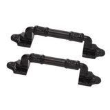 2PCS Door Handle Heavy Duty Smooth Surface Black Flexible Door Levers for Warehouse Door Sliding Door - Front View