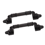 2PCS Door Handle Heavy Duty Smooth Surface Black Flexible Door Levers for Warehouse Door Sliding Door