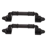 2PCS Door Handle Heavy Duty Smooth Surface Black Flexible Door Levers for Warehouse Door Sliding Door - Top-Down View