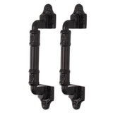 2PCS Door Handle Heavy Duty Smooth Surface Black Flexible Door Levers for Warehouse Door Sliding Door