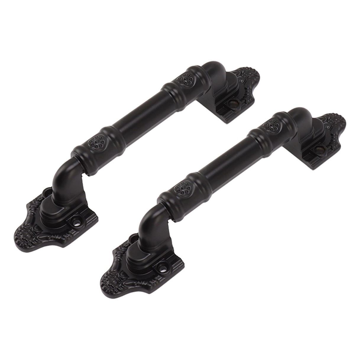 2PCS Door Handle Heavy Duty Smooth Surface Black Flexible Door Levers for Warehouse Door Sliding Door