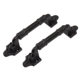 2PCS Door Handle Heavy Duty Smooth Surface Black Flexible Door Levers for Warehouse Door Sliding Door - Rear View