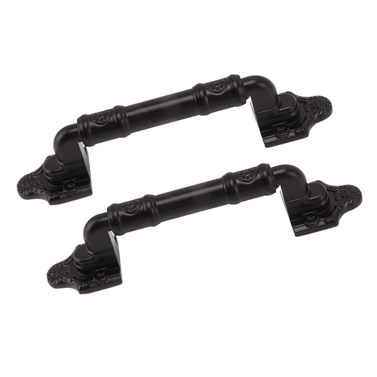 2PCS Door Handle Heavy Duty Smooth Surface Black Flexible Door Levers for Warehouse Door Sliding Door