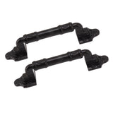 2PCS Door Handle Heavy Duty Smooth Surface Black Flexible Door Levers for Warehouse Door Sliding Door