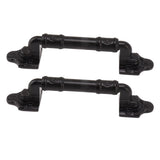 2PCS Door Handle Heavy Duty Smooth Surface Black Flexible Door Levers for Warehouse Door Sliding Door