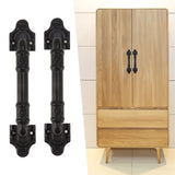 2PCS Door Handle Heavy Duty Smooth Surface Black Flexible Door Levers for Warehouse Door Sliding Door