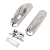 Door Entry Handle Set Stainless Steel Plate Door Lever Cylinder Lock Keys Kit for Household
