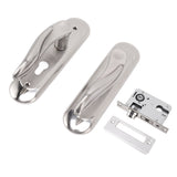 Door Entry Handle Set Stainless Steel Plate Door Lever Cylinder Lock Keys Kit for Household - Top-Down View