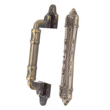 Pull Handle Bronze Exquisite Vintage Style Electroplated Gate Pull Sliding Door Handle - 45-Degree Angle