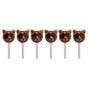 6PCS Bear Door Knob Orange Zinc Alloy Ceramic Decorative Bear Head Drawer Handle for Bedroom