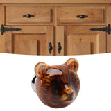 6PCS Bear Door Knob Orange Zinc Alloy Ceramic Decorative Bear Head Drawer Handle for Bedroom - Extra Image