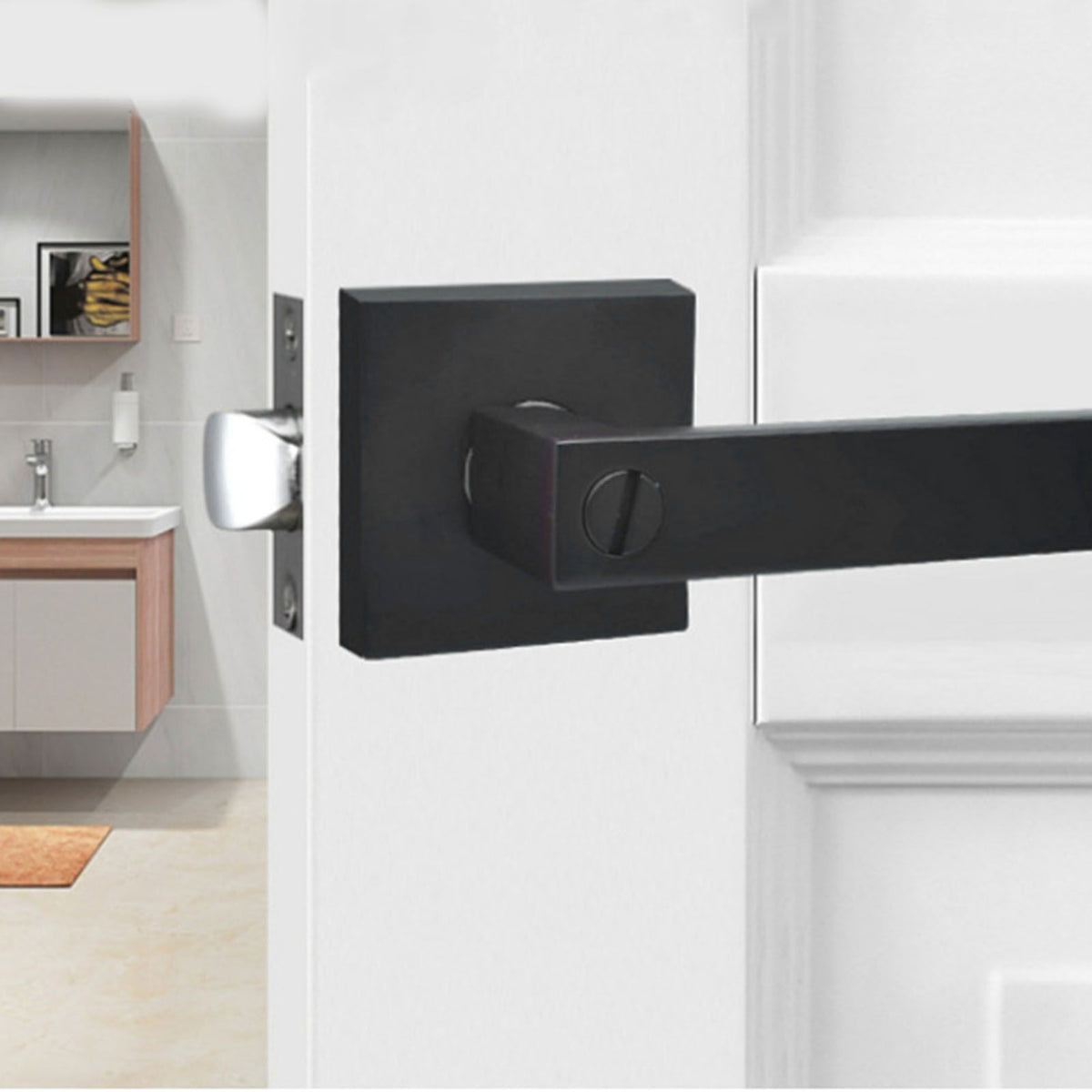 Door Handle Aluminum Alloy Rust Prevention Entry Lever Door Handle for Bathroom Bedroom