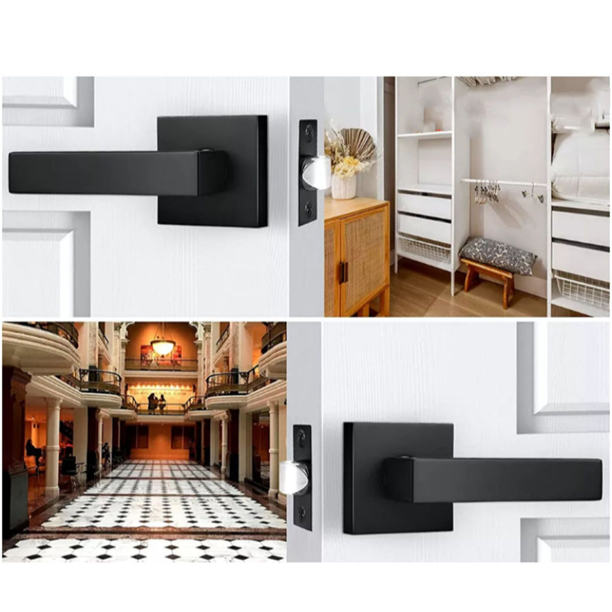 Door Handle Aluminum Alloy Rust Prevention Entry Lever Door Handle for Bathroom Bedroom