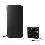 Solar Panel Fan Kit 20W Powered Mini Portable for Greenhouse Chicken Coop Pet House Window Exhaust - Front View