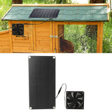 Solar Panel Fan Kit 20W Powered Mini Portable for Greenhouse Chicken Coop Pet House Window Exhaust - Extra Image