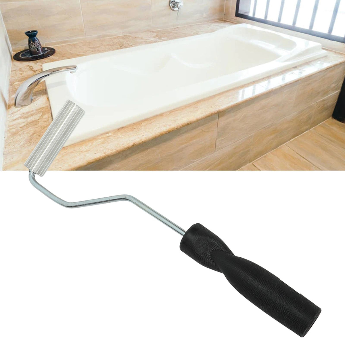 Fiberglass Roller Handheld Aluminum Alloy Smooth Rolling Bubble Removal Roller Set for Bathtub 21 X 75mm / 0.83 X 2.95in
