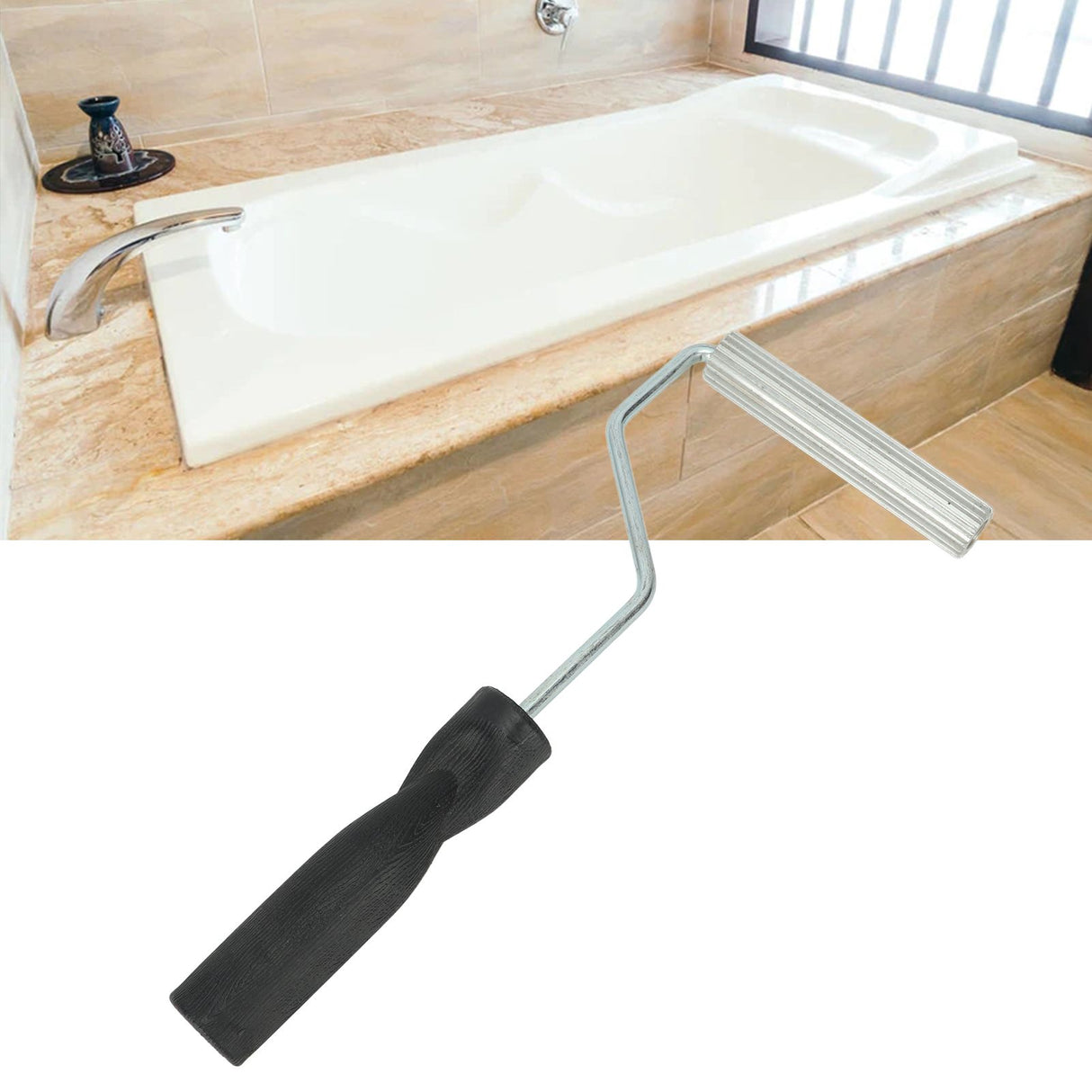 Fiberglass Roller Handheld Aluminum Alloy Smooth Rolling Bubble Removal Roller Set for Bathtub 19 X 100mm / 0.75 X 3.94in