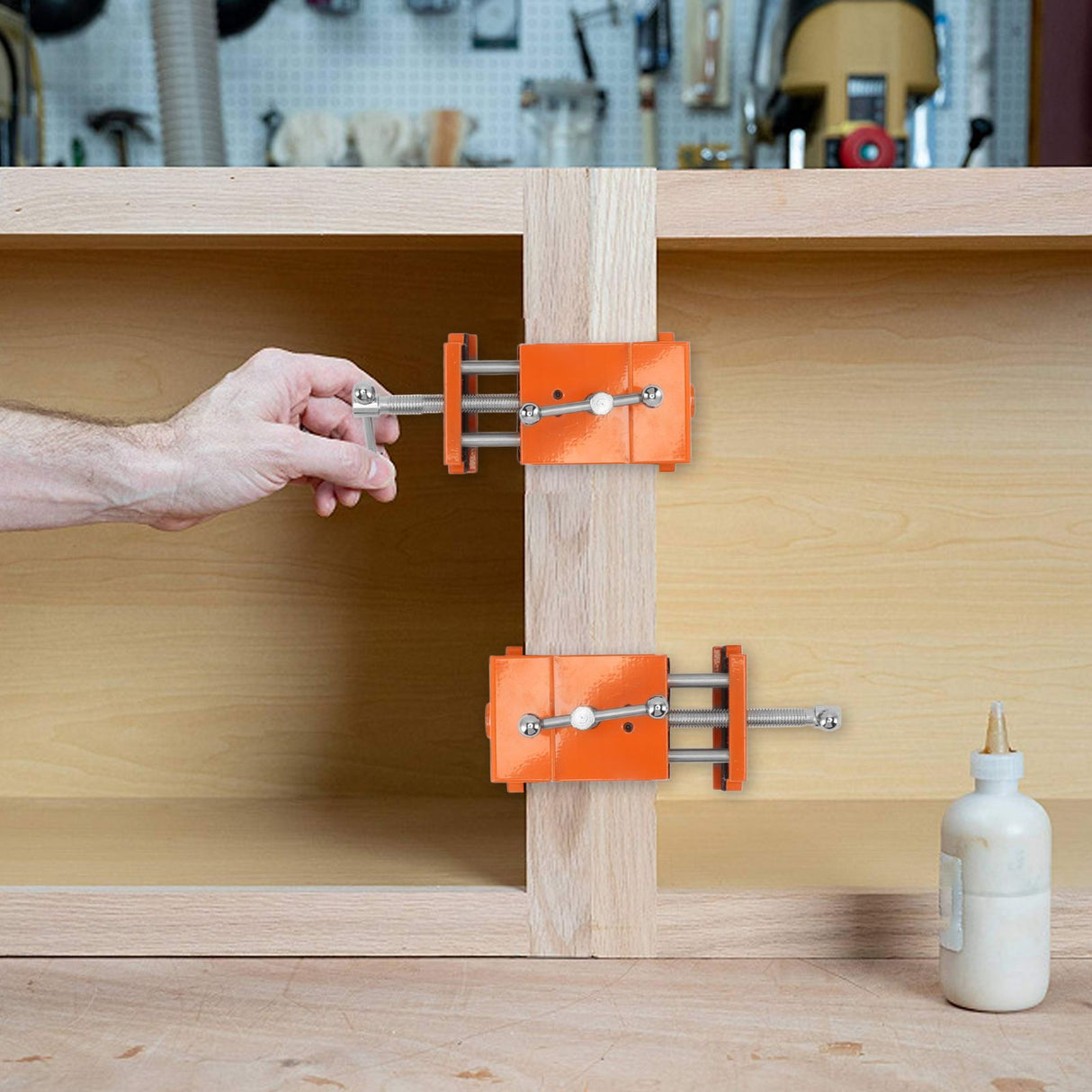 2pcs Cabinet Claw Aluminum Alloy Cabinet Claw Clamps for Installing Cabinetry Face Frame Orange
