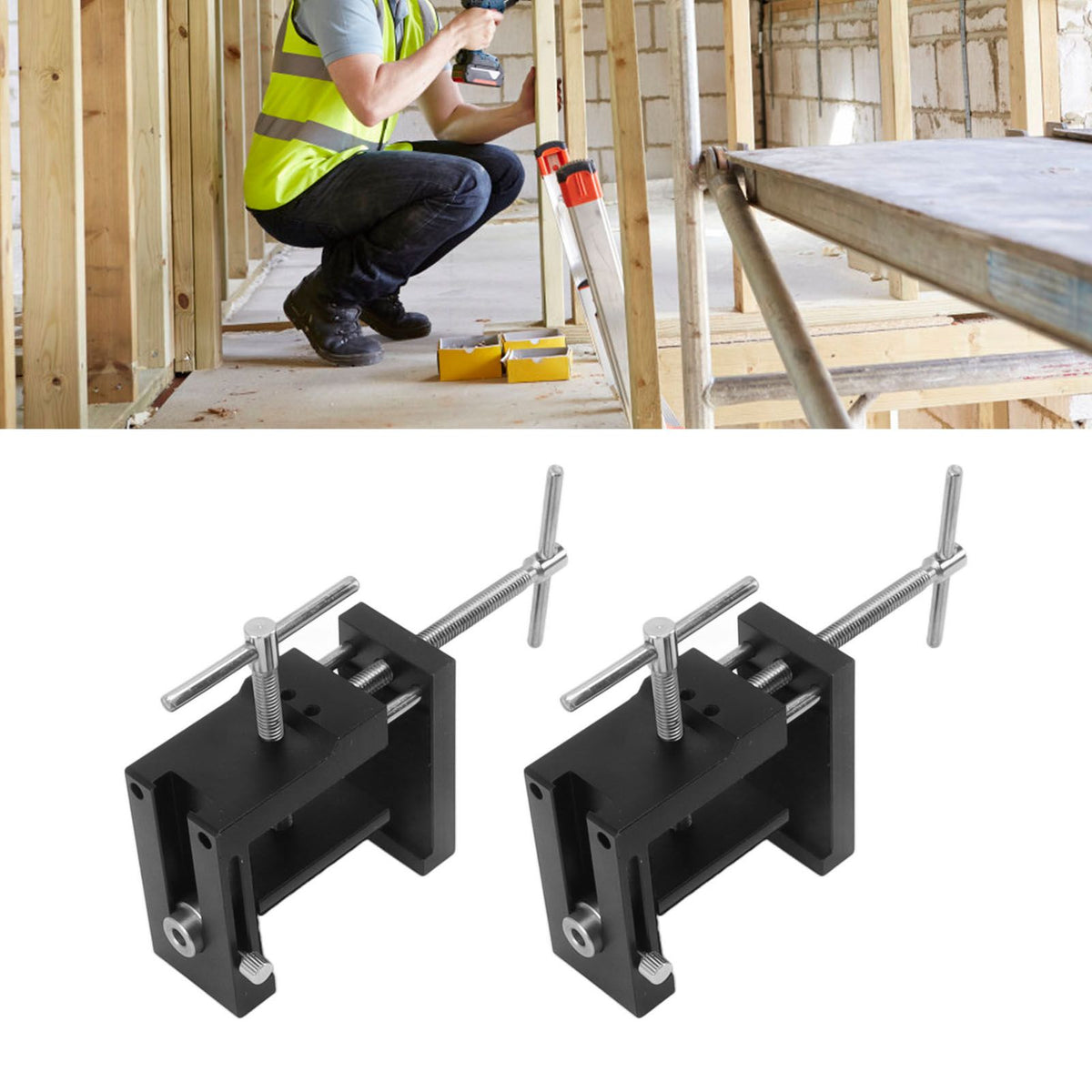 2PCS Cabinet Clamp Aluminum Alloy Steel Face Frame Clamp Cabinetry Claw for Easy and Fast Installation