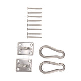 200kg Outdoor Swing Hook Set with Square Door Buckle Spring Hook 304 Stainless Steel Hammock Hook Set for Porch Yoga - Front View