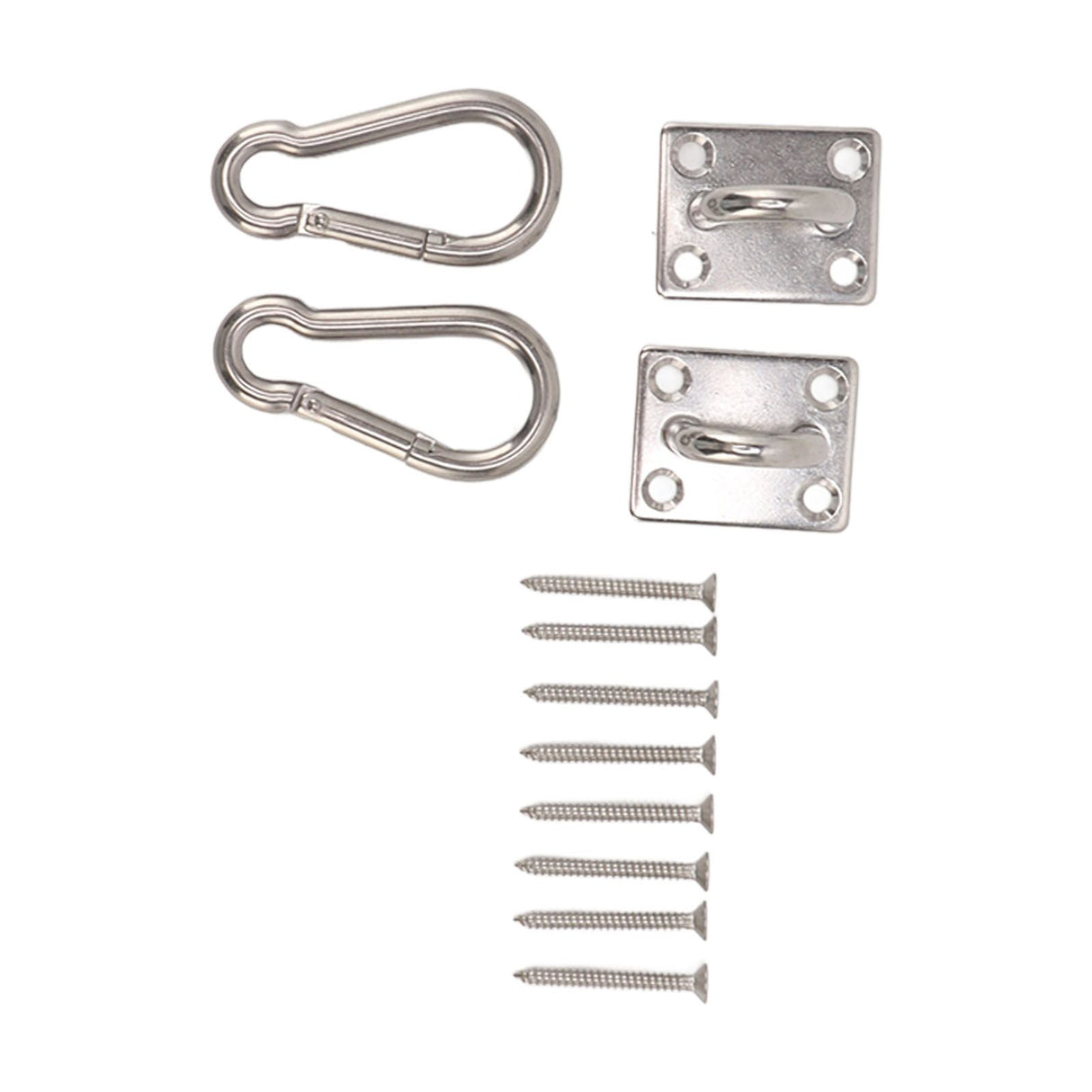 200kg Outdoor Swing Hook Set with Square Door Buckle Spring Hook 304 Stainless Steel Hammock Hook Set for Porch Yoga