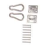 200kg Outdoor Swing Hook Set with Square Door Buckle Spring Hook 304 Stainless Steel Hammock Hook Set for Porch Yoga - Side View