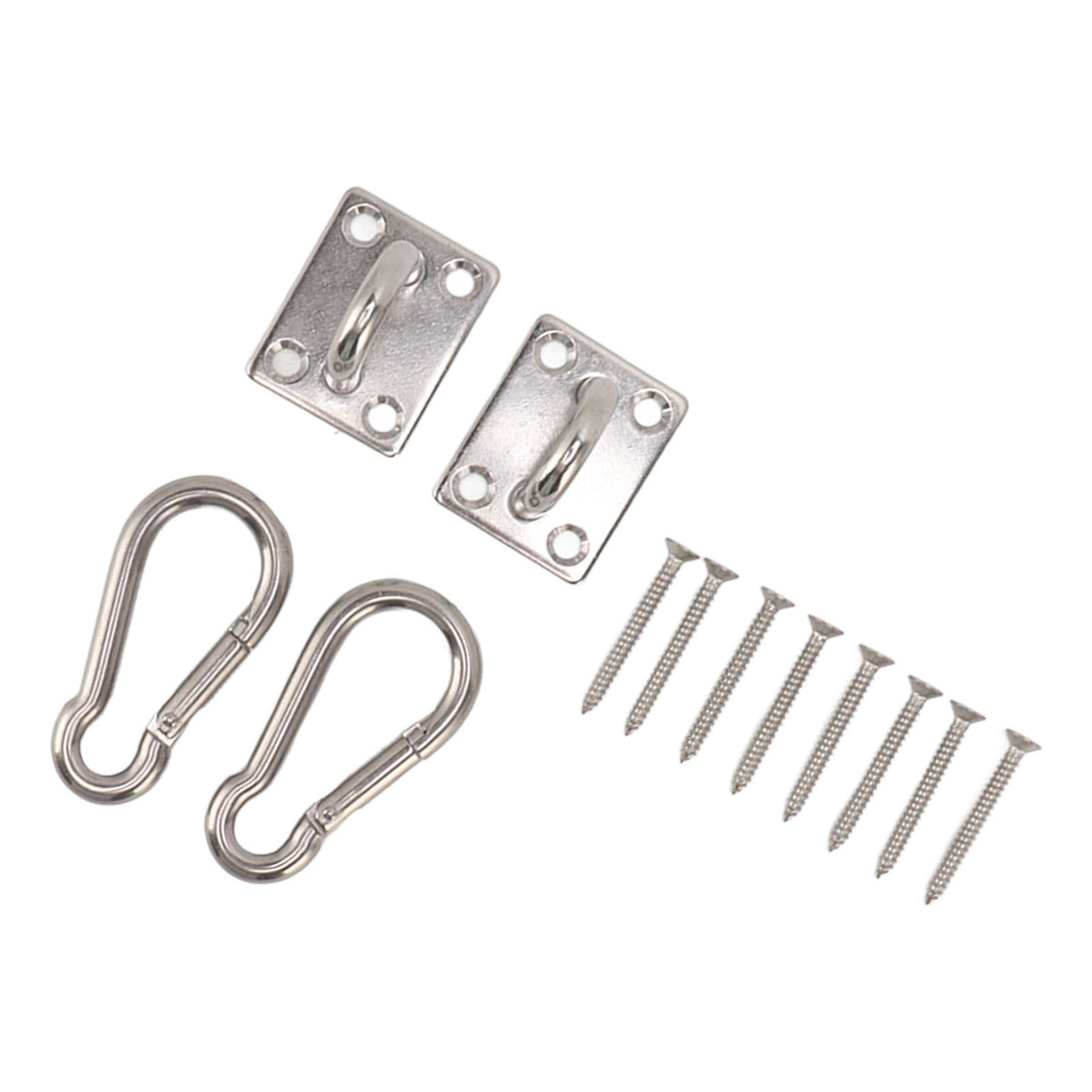 200kg Outdoor Swing Hook Set with Square Door Buckle Spring Hook 304 Stainless Steel Hammock Hook Set for Porch Yoga