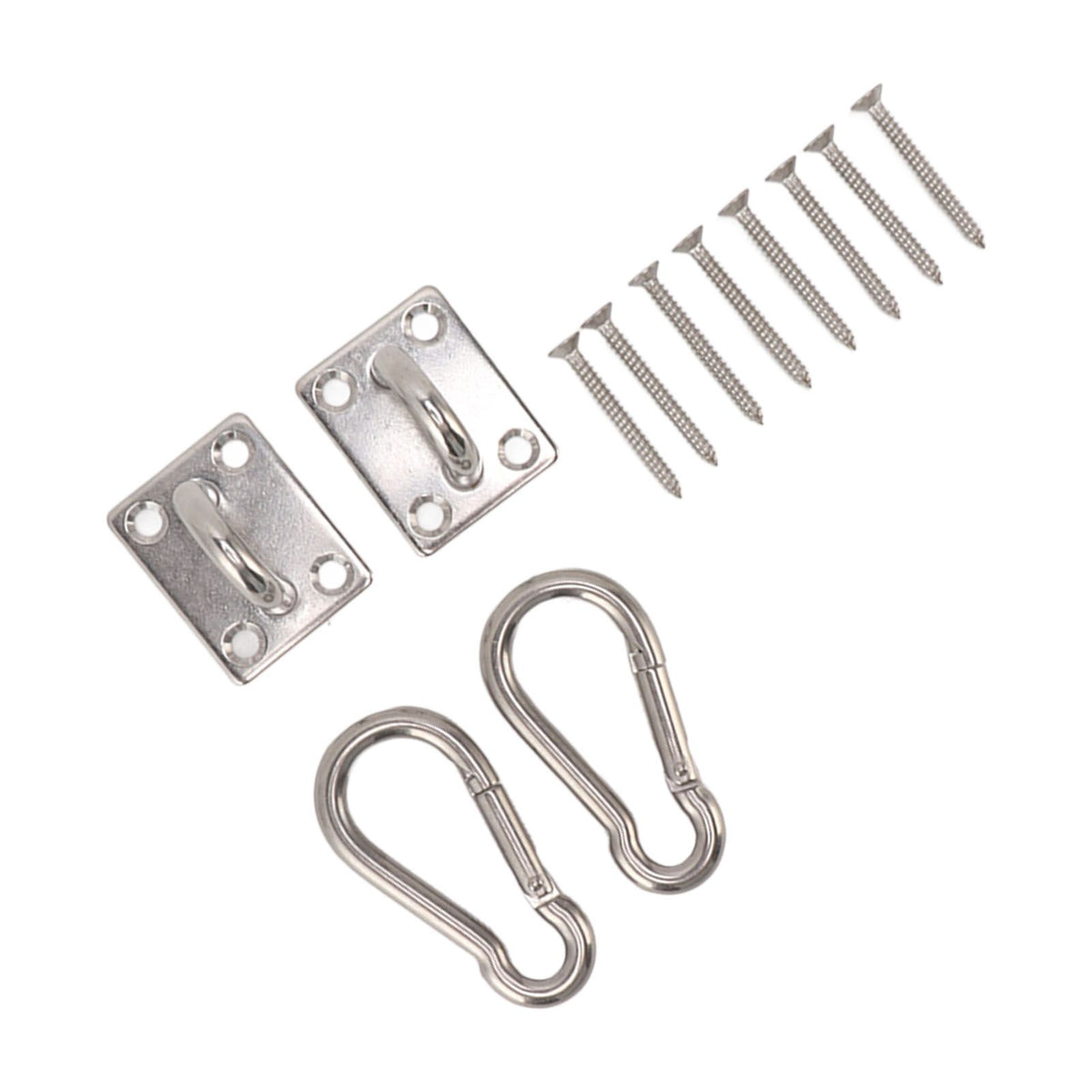 200kg Outdoor Swing Hook Set with Square Door Buckle Spring Hook 304 Stainless Steel Hammock Hook Set for Porch Yoga