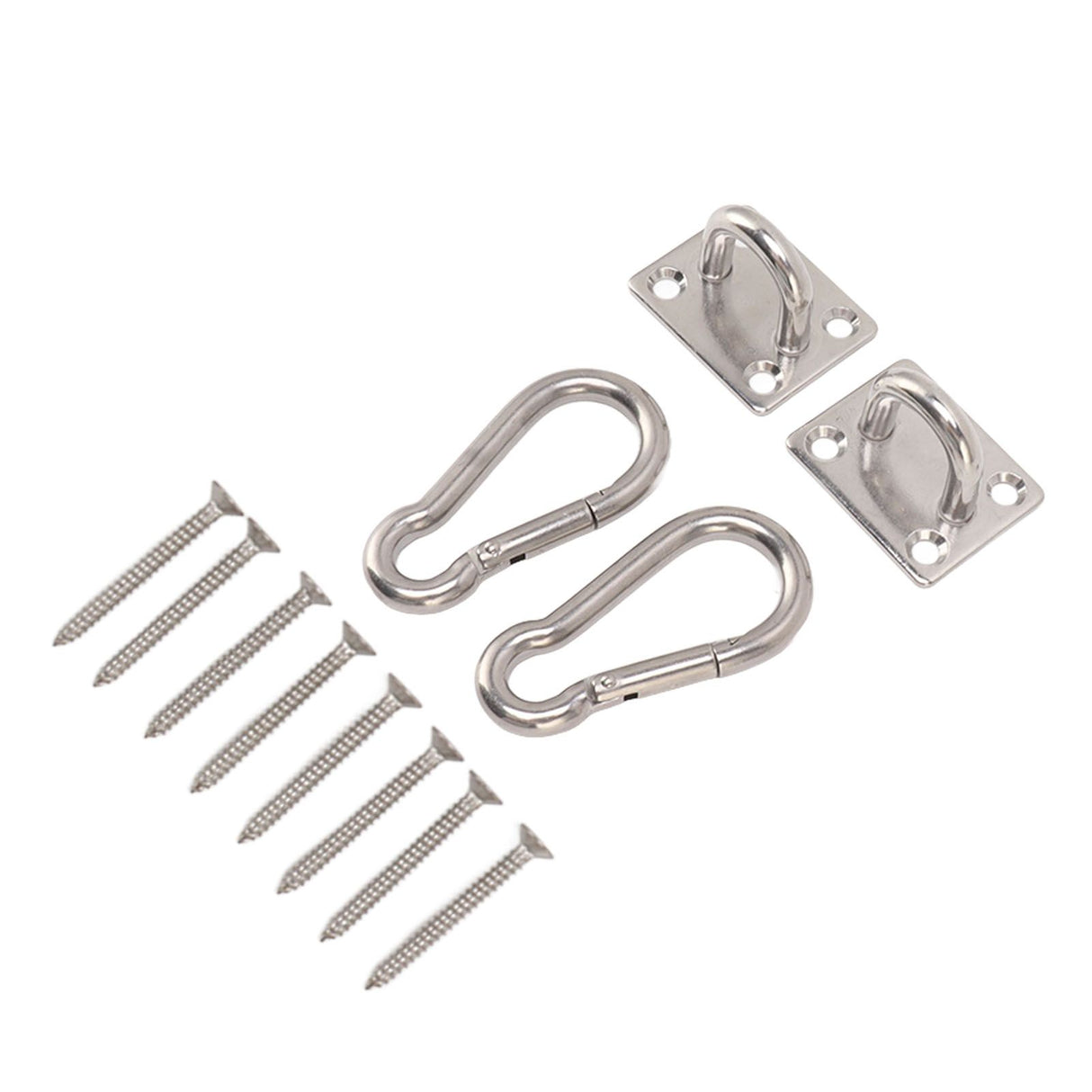 200kg Outdoor Swing Hook Set with Square Door Buckle Spring Hook 304 Stainless Steel Hammock Hook Set for Porch Yoga